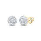 Diamond Stud Earrings in 10K Yellow Gold with Fine Detail - Splendid Jewellery