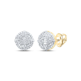 Diamond Stud Earrings in 10K Yellow Gold with Fine Detail - Splendid Jewellery