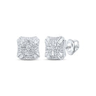 10K White Gold Gift - Ready Diamond Earrings with Fine Detail - Splendid Jewellery