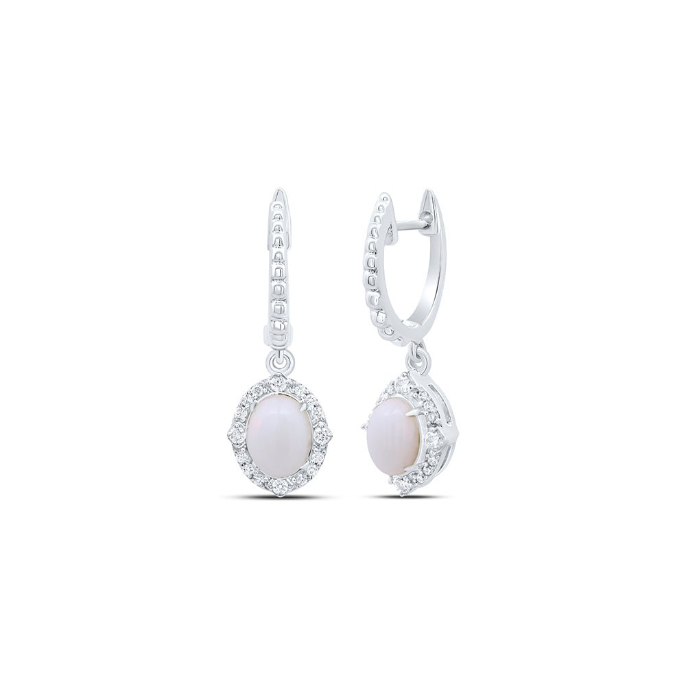 10K White Gold Luxury Opal Earrings - Splendid Jewellery