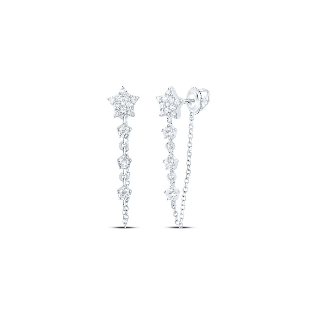 10K White Gold Modern Diamond Earrings with Natural Sparkle - Splendid Jewellery