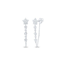 Load image into Gallery viewer, 10K White Gold Modern Diamond Earrings with Natural Sparkle - Splendid Jewellery
