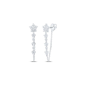 10K White Gold Modern Diamond Earrings with Natural Sparkle - Splendid Jewellery