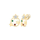 10K Yellow Gold Ruby Earrings for Everyday Wear - Splendid Jewellery
