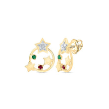 Load image into Gallery viewer, 10K Yellow Gold Ruby Earrings for Everyday Wear - Splendid Jewellery