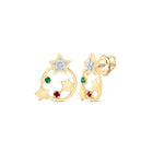 10K Yellow Gold Ruby Earrings for Everyday Wear - Splendid Jewellery