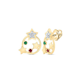10K Yellow Gold Ruby Earrings for Everyday Wear - Splendid Jewellery