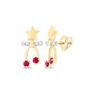 10K Yellow Gold Ruby Earrings - Splendid Jewellery