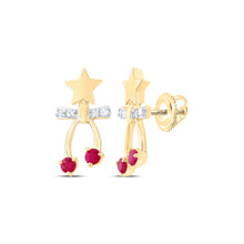 Load image into Gallery viewer, 10K Yellow Gold Ruby Earrings - Splendid Jewellery