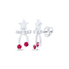 10K White Gold Ruby Earrings - Splendid Jewellery