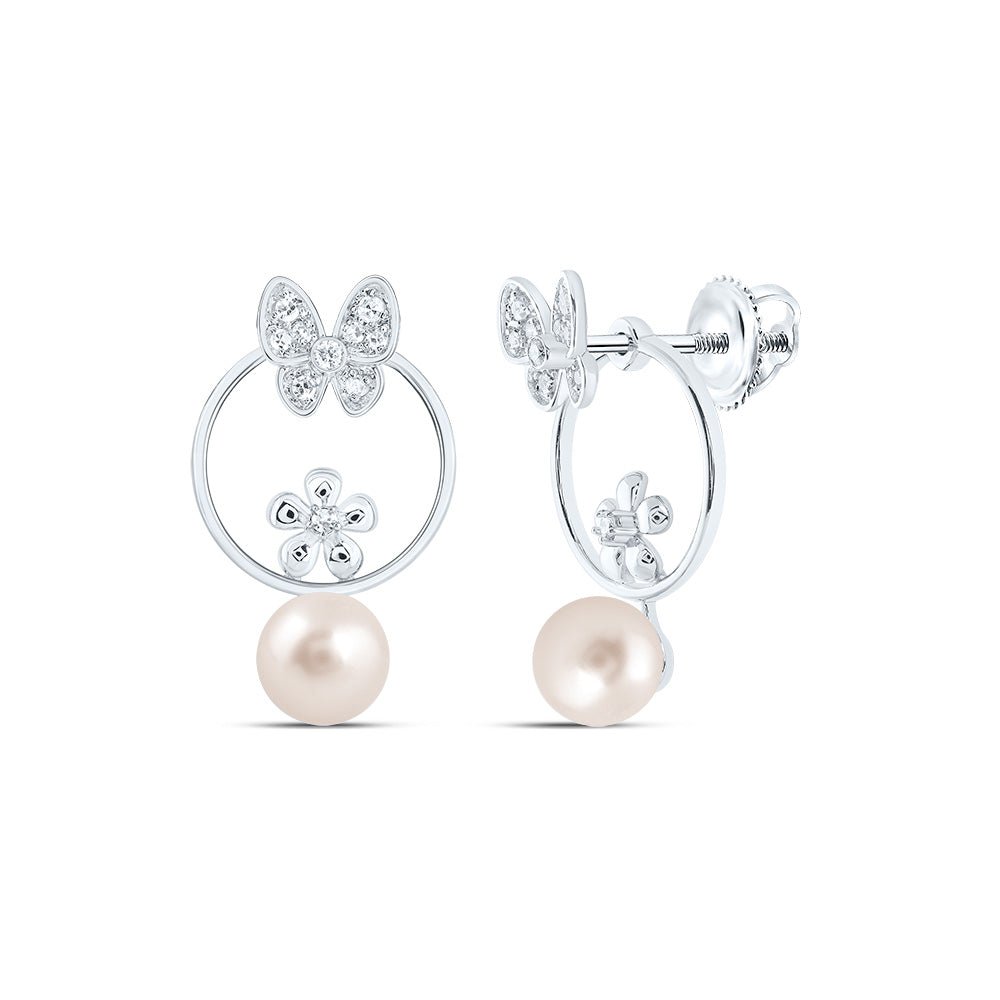 10K White Gold Pear Diamond Earrings - Splendid Jewellery