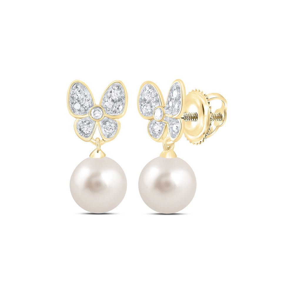 10K Yellow Gold Modern Diamond Earrings - Splendid Jewellery