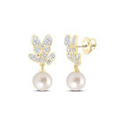 10K Yellow Gold Diamond Earrings 1/6 Cttw - Splendid Jewellery