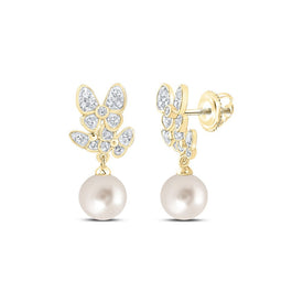 10K Yellow Gold Diamond Earrings 1/6 Cttw - Splendid Jewellery