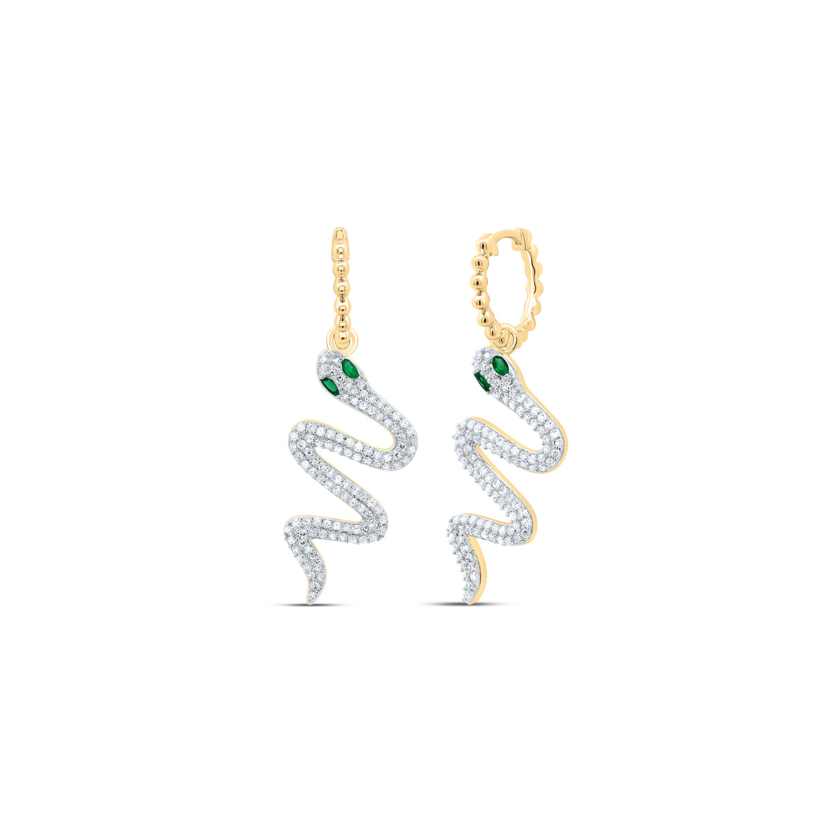 Emerald Hoop Earrings 1 Cttw - Splendid Jewellery