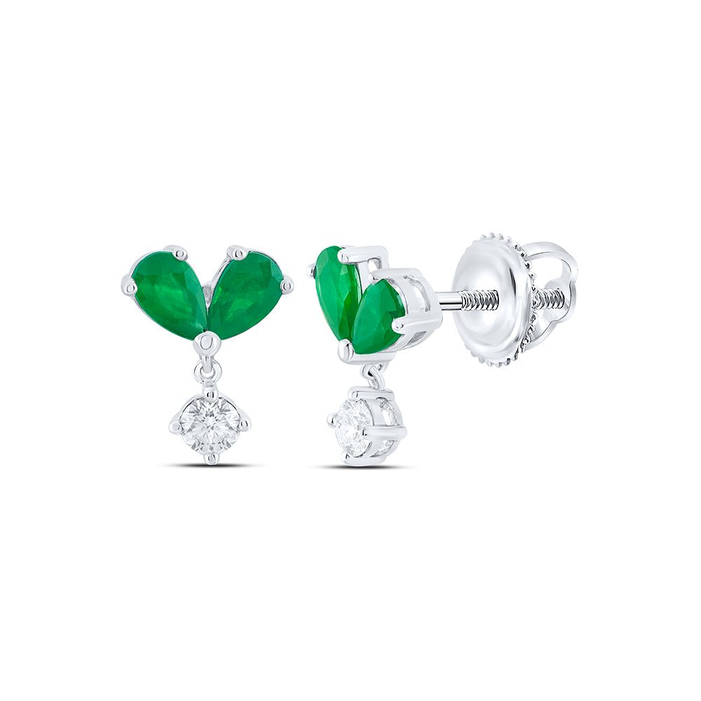 Emerald Earrings in 14K White Gold Gift Edition - Splendid Jewellery