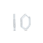 14K White Gold Diamond Hoop Earrings 1/5 Cttw - Splendid Jewellery