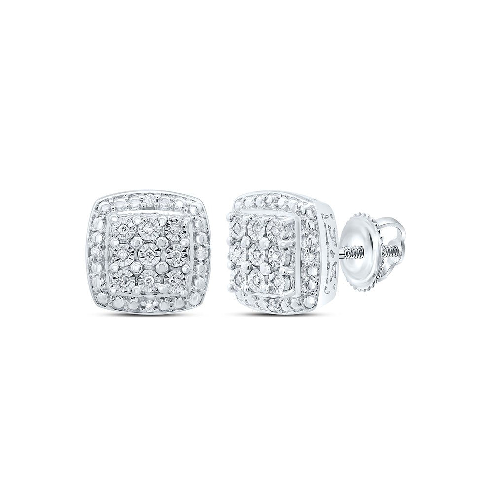 Cushion Diamond Earrings 1/10 Cttw - Splendid Jewellery