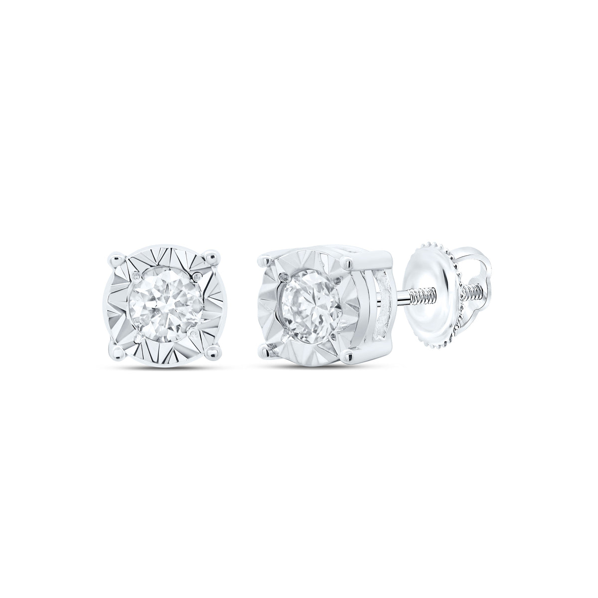 10K White Gold Luxury Diamond Earrings for Everyday Wear - Splendid Jewellery