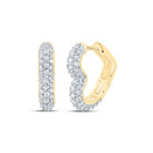 14K Yellow Gold Elegant Hoop Earrings with Diamond - Splendid Jewellery