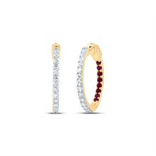 Load image into Gallery viewer, 14K Yellow Gold Modern Ruby Earrings Gift Edition - Splendid Jewellery
