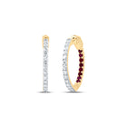 14K Yellow Gold Modern Ruby Earrings Gift Edition - Splendid Jewellery
