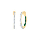 Emerald Hoop Earrings in 14K Yellow Gold - Splendid Jewellery