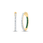 Emerald Hoop Earrings in 14K Yellow Gold - Splendid Jewellery
