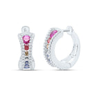 Sapphire Hoop Earrings in 14K White Gold - Splendid Jewellery
