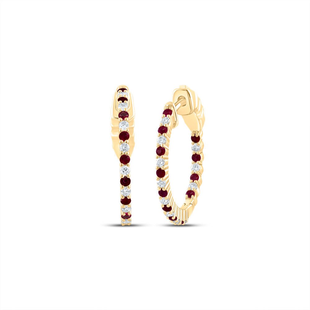 Ruby Hoop Earrings with Natural Sparkle - Splendid Jewellery