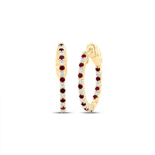 Load image into Gallery viewer, Ruby Hoop Earrings with Natural Sparkle - Splendid Jewellery