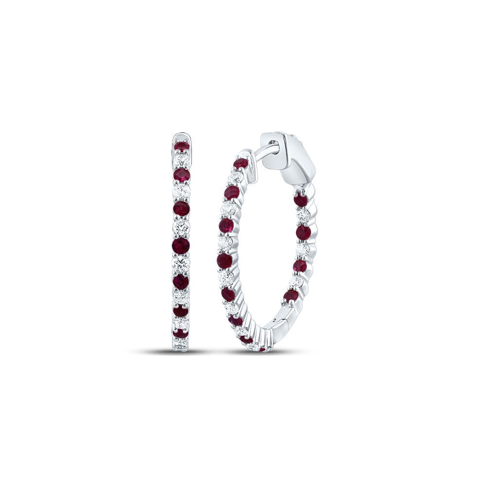 Ruby Hoop Earrings 1/2 Cttw - Splendid Jewellery