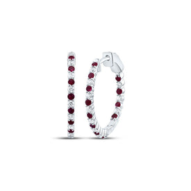 Ruby Hoop Earrings 1/2 Cttw - Splendid Jewellery