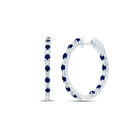 Blue Sapphire Earrings in 14K White Gold with Natural Sparkle - Splendid Jewellery