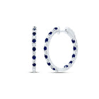 Blue Sapphire Earrings in 14K White Gold with Natural Sparkle - Splendid Jewellery