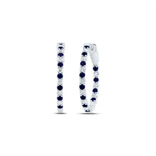 Load image into Gallery viewer, 14K White Gold Gift - Ready Blue Sapphire Earrings Gift Edition - Splendid Jewellery