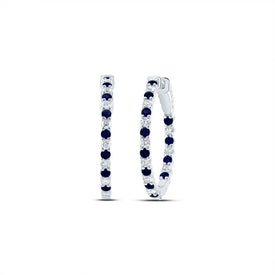 14K White Gold Gift - Ready Blue Sapphire Earrings Gift Edition - Splendid Jewellery