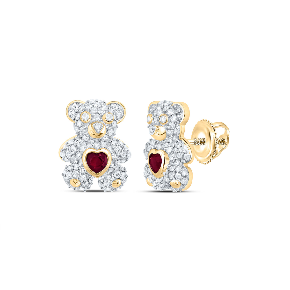Heart Ruby Earrings 1/2 Cttw - Splendid Jewellery