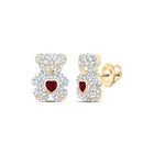 Heart Ruby Earrings 1/2 Cttw - Splendid Jewellery