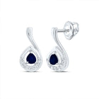 14K White Gold Luxury Blue Sapphire Earrings Gift Edition - Splendid Jewellery