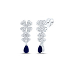 14K White Gold Gift - Ready Blue Sapphire Earrings Gift Edition - Splendid Jewellery