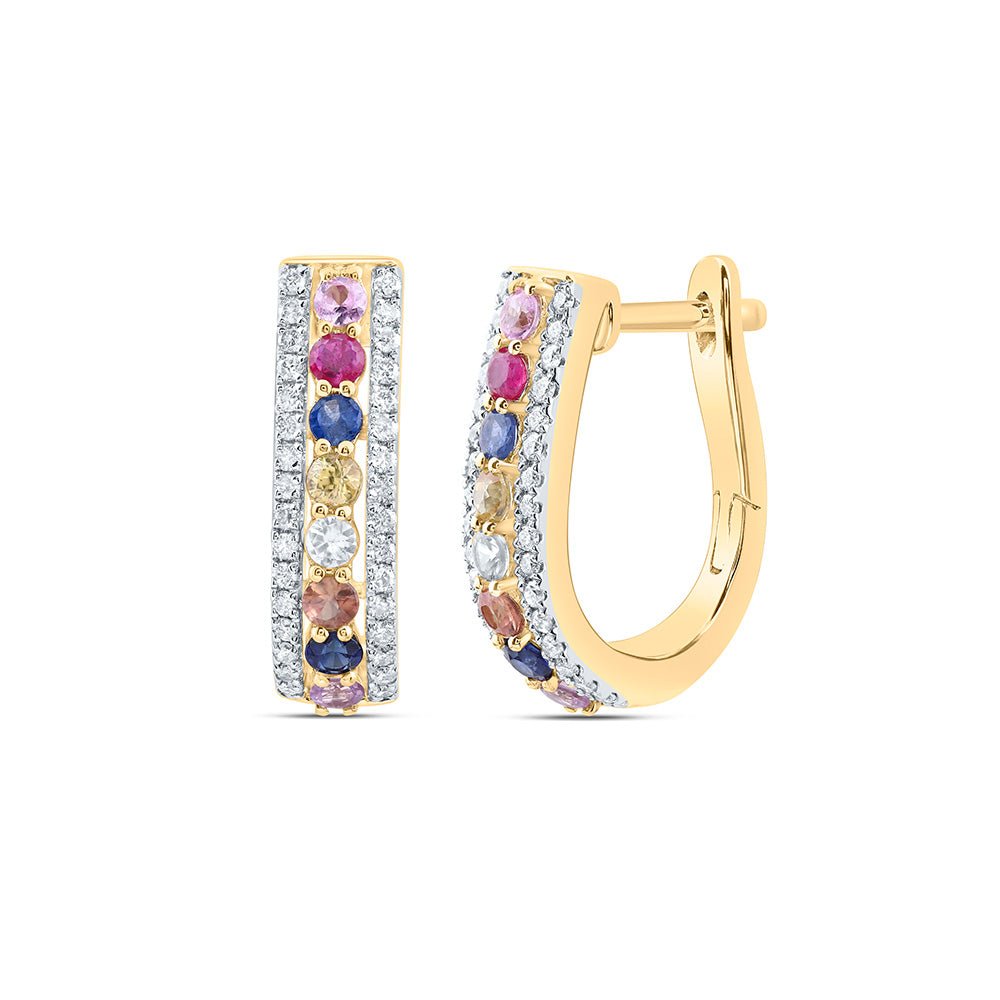 Sapphire Earrings in 14K Yellow Gold - Splendid Jewellery