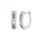 14K White Gold Luxury Sapphire Hoop Earrings - Splendid Jewellery