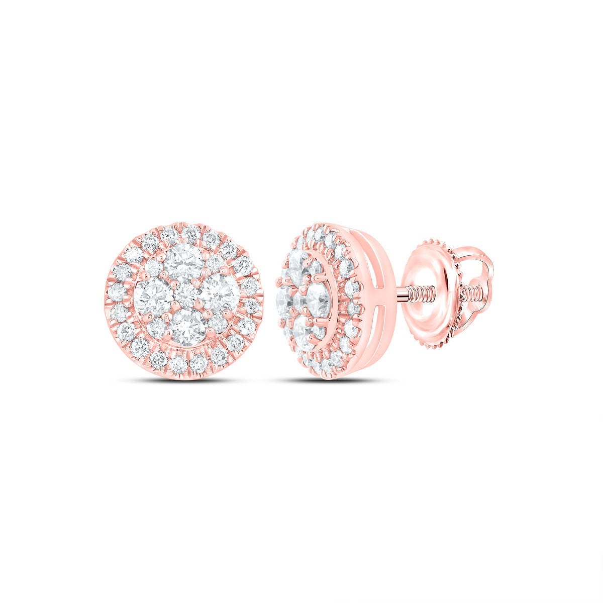 14K Rose Gold Modern Diamond Earrings Gift Edition - Splendid Jewellery