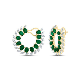 Emerald Earrings in 14K Yellow Gold Gift Edition - Splendid Jewellery
