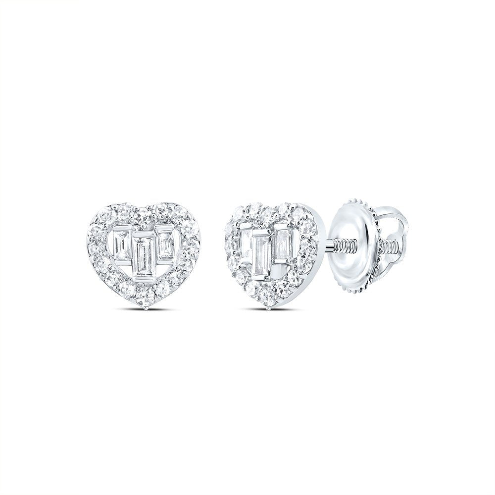10K White Gold Diamond Earrings for Everyday Wear Gift Edition - Splendid Jewellery