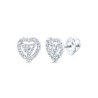 10K White Gold Elegant Earrings with Diamond with Fine Detail - Splendid Jewellery