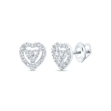 Load image into Gallery viewer, 10K White Gold Elegant Earrings with Diamond with Fine Detail - Splendid Jewellery
