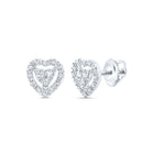10K White Gold Elegant Earrings with Diamond with Fine Detail - Splendid Jewellery