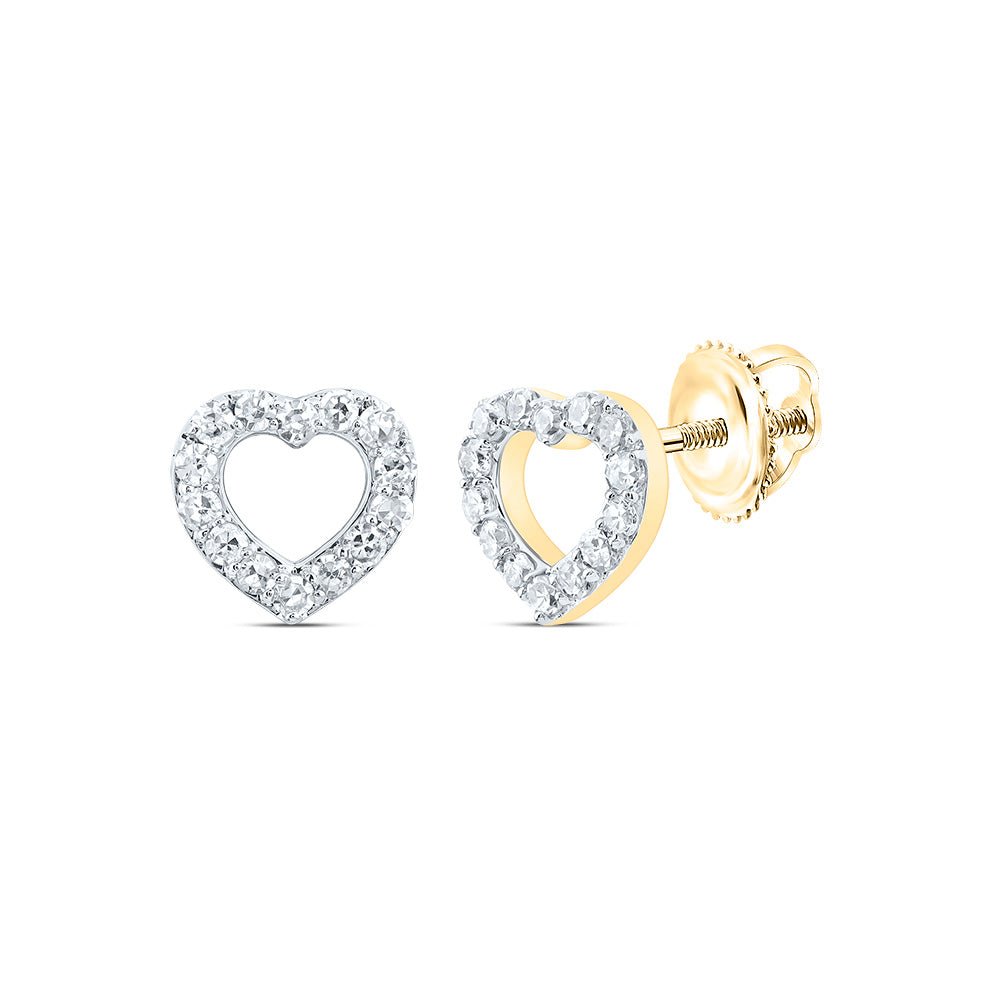 10K Yellow Gold Elegant Earrings with Diamond with Fine Detail - Splendid Jewellery